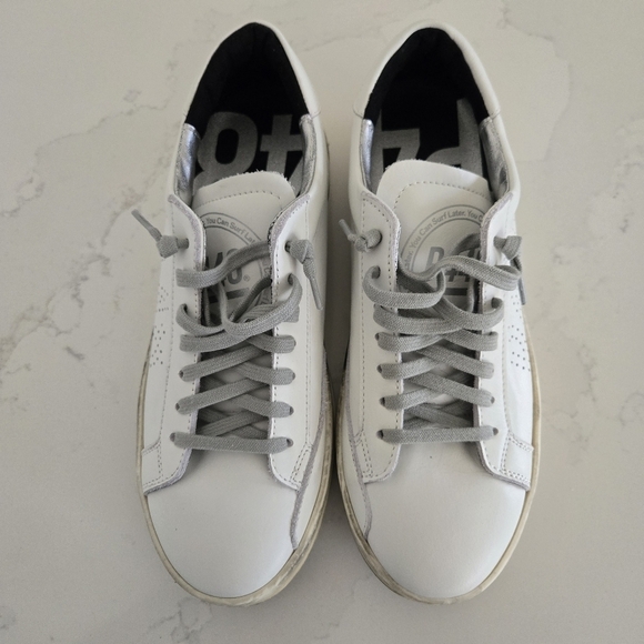 LIKE NEW P448 John YOU CAN SURF LATER Lace-Up Perforated Leather Low Sneakers 39 - Picture 4 of 7